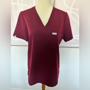 Women's Burgundy Catarina™ - One-Pocket Scrub Top - S